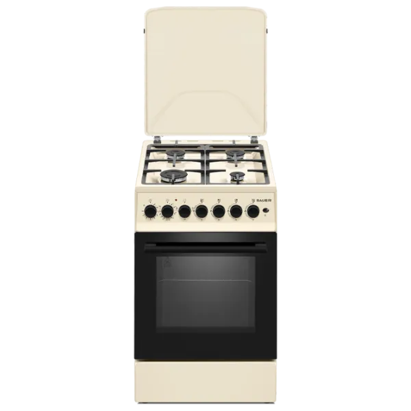 Плита Bauer TE 5640 BEICTT Газовая/ Бежевый/ Черный photo 1