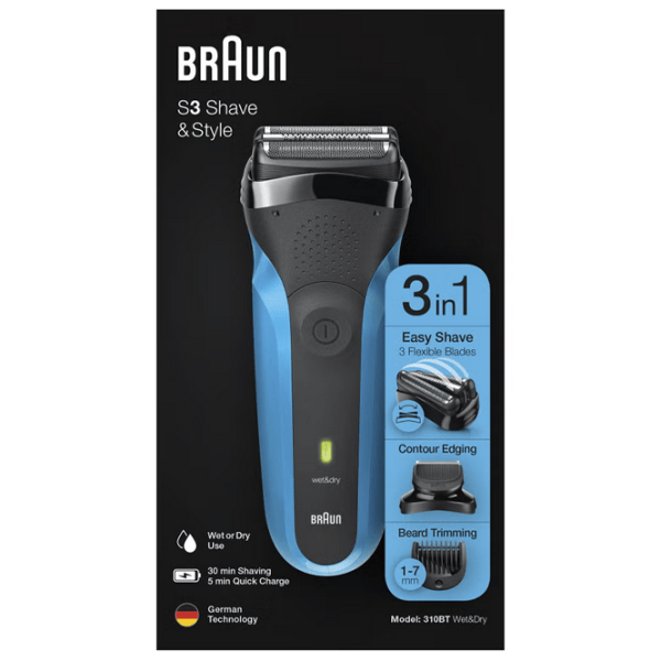 Aparat de ras electric Braun 310BT Black Blue  photo 5