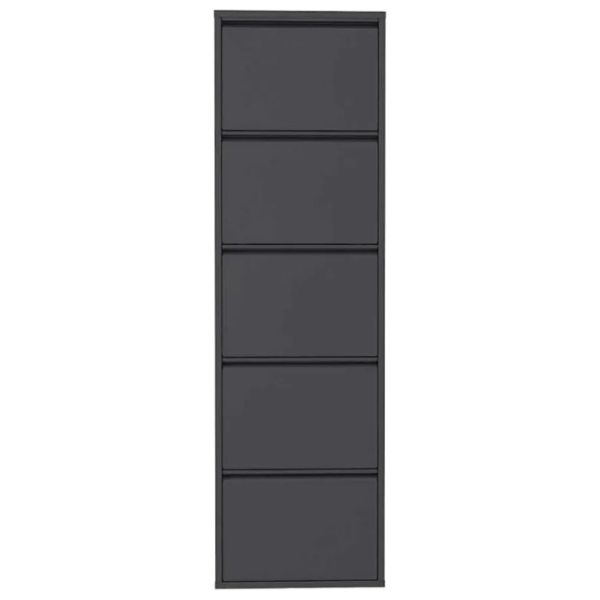 Обувной шкаф Trendy 5 Piece Metal 169 x 50 x 15см /Black /Антрацит photo 1