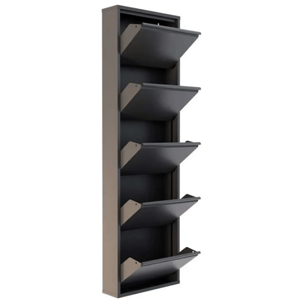 Обувной шкаф Trendy 5 Piece Metal 169 x 50 x 15см /Black /Антрацит photo 2