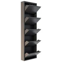 Обувной шкаф Trendy 5 Piece Metal 169 x 50 x 15см /Black /Антрацит photo 2