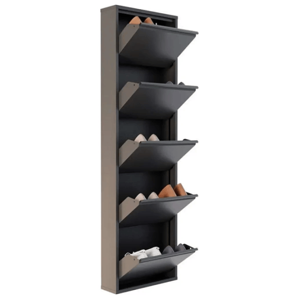 Обувной шкаф Trendy 5 Piece Metal 169 x 50 x 15см /Black /Антрацит photo 3