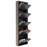 Обувной шкаф Trendy 5 Piece Metal 169 x 50 x 15см /Black /Антрацит photo 3