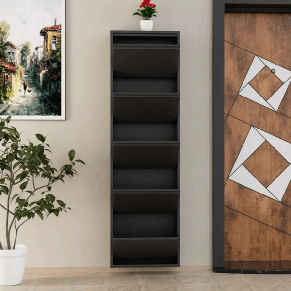 Обувной шкаф Trendy 5 Piece Metal 169 x 50 x 15см /Black /Антрацит photo 7