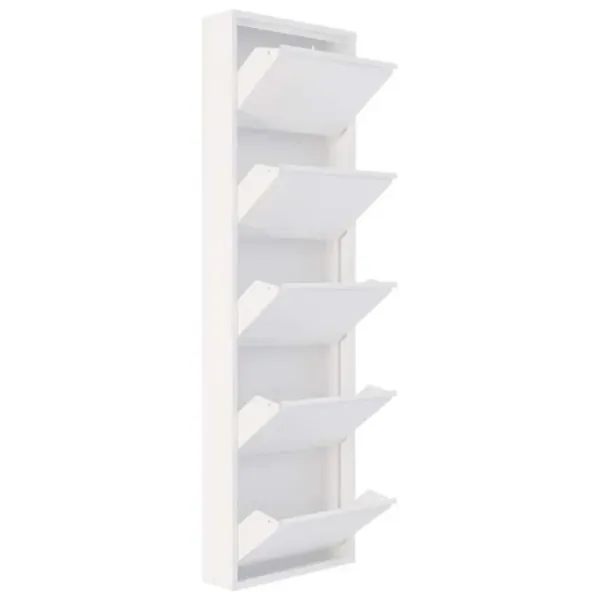 Обувной шкаф Trendy 5 Piece Metal 169 x 50 x 15см /White /Белый photo 2
