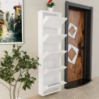 Обувной шкаф Trendy 5 Piece Metal 169 x 50 x 15см /White /Белый photo 5