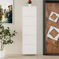 Обувной шкаф Trendy 5 Piece Metal 169 x 50 x 15см /White /Белый photo 8