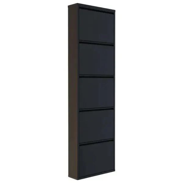Обувной шкаф Trendy 5 Piece Metal 169 x 50 x 15см /Black /Черный photo 1