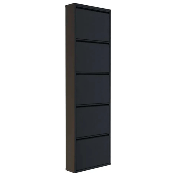 Обувной шкаф Trendy 5 Piece Metal 169 x 50 x 15см /Black /Черный photo 1