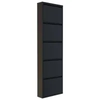 Обувной шкаф Trendy 5 Piece Metal 169 x 50 x 15см /Black /Черный