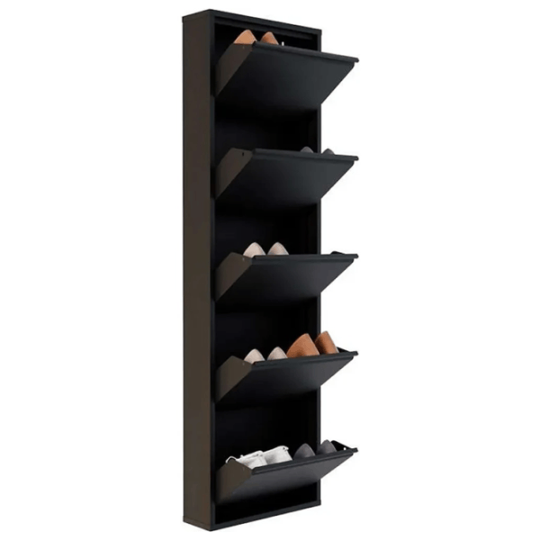 Обувной шкаф Trendy 5 Piece Metal 169 x 50 x 15см /Black /Черный photo 3