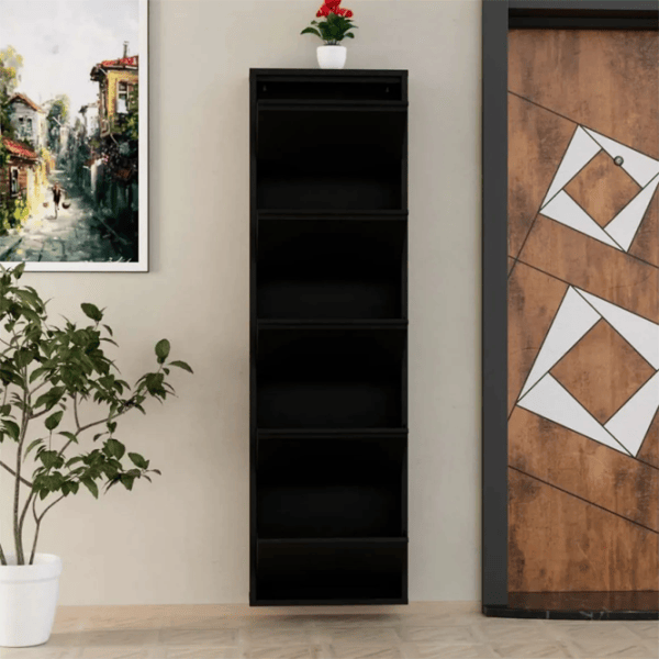 Обувной шкаф Trendy 5 Piece Metal 169 x 50 x 15см /Black /Черный photo 7