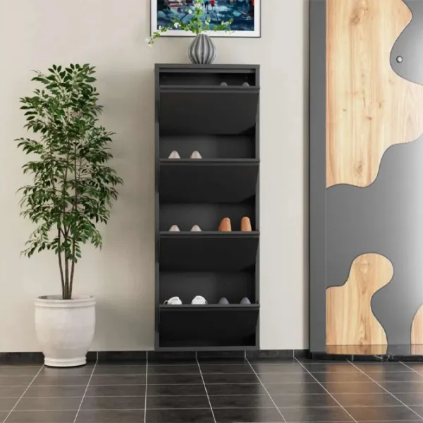 Обувной шкаф Trendy 4 Piece Metal 136 x 50 x 15см /Anthracite /Антрацит photo 5