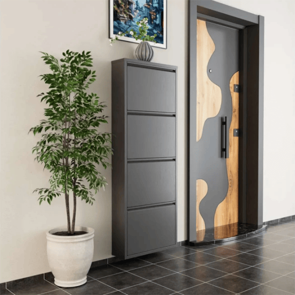 Обувной шкаф Trendy 4 Piece Metal 136 x 50 x 15см /Anthracite /Антрацит photo 7