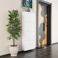 Обувной шкаф Trendy 4 Piece Metal 136 x 50 x 15см /White /Белый photo 4