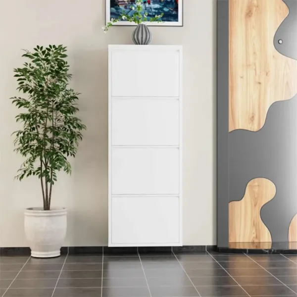 Обувной шкаф Trendy 4 Piece Metal 136 x 50 x 15см /White /Белый photo 5