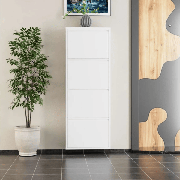 Обувной шкаф Trendy 4 Piece Metal 136 x 50 x 15см /White /Белый photo 5