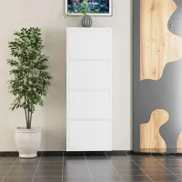 Обувной шкаф Trendy 4 Piece Metal 136 x 50 x 15см /White /Белый photo 5