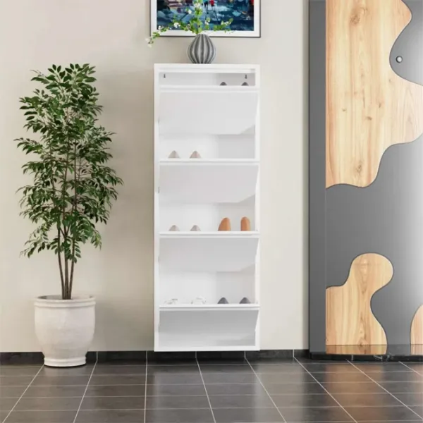 Обувной шкаф Trendy 4 Piece Metal 136 x 50 x 15см /White /Белый photo 6