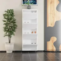 Обувной шкаф Trendy 4 Piece Metal 136 x 50 x 15см /White /Белый photo 6