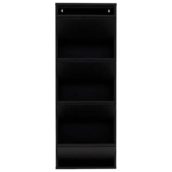 Обувной шкаф Trendy 4 Piece Metal 136 x 50 x 15см /Black /Черный photo 2