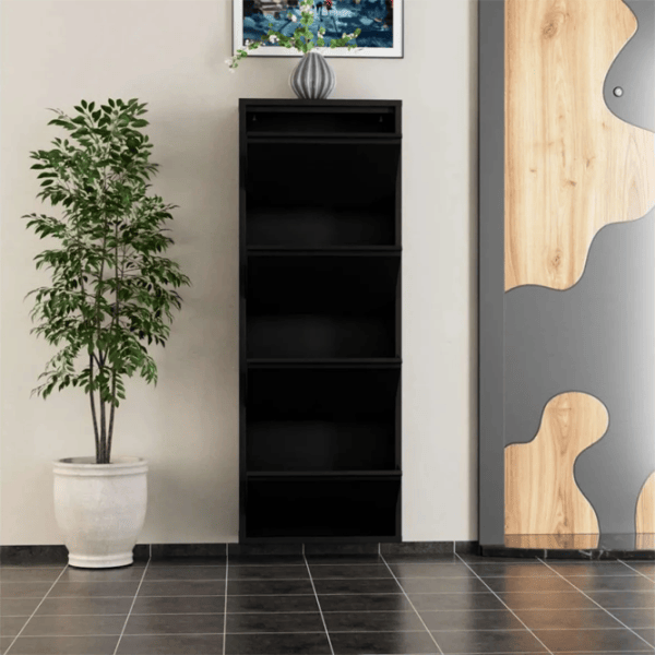 Обувной шкаф Trendy 4 Piece Metal 136 x 50 x 15см /Black /Черный photo 5