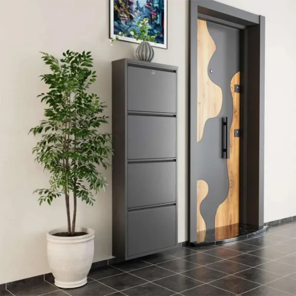Обувной шкаф Trendy Locking 4 Piece Meta 136 x 50 x 15см /Anthracite /Антрацит photo 3
