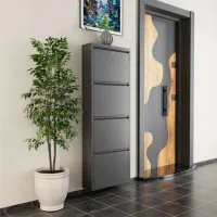Обувной шкаф Trendy Locking 4 Piece Meta 136 x 50 x 15см /Anthracite /Антрацит photo 3