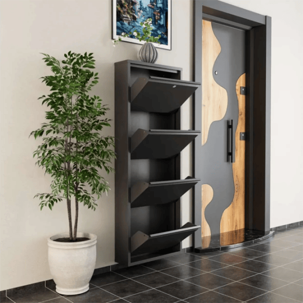 Обувной шкаф Trendy Locking 4 Piece Meta 136 x 50 x 15см /Anthracite /Антрацит photo 6