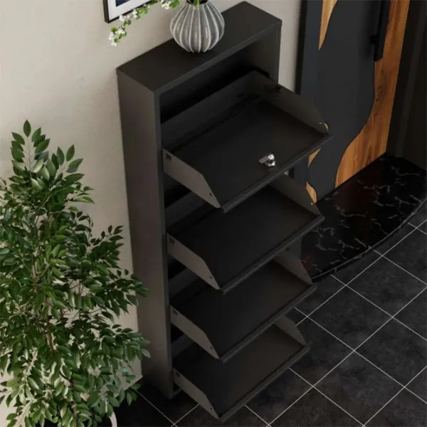 Обувной шкаф Trendy Locking 4 Piece Meta 136 x 50 x 15см /Anthracite /Антрацит photo 7