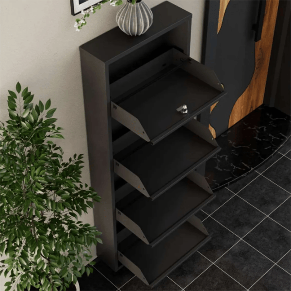 Обувной шкаф Trendy Locking 4 Piece Meta 136 x 50 x 15см /Anthracite /Антрацит photo 7