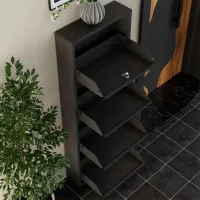 Обувной шкаф Trendy Locking 4 Piece Meta 136 x 50 x 15см /Anthracite /Антрацит photo 7