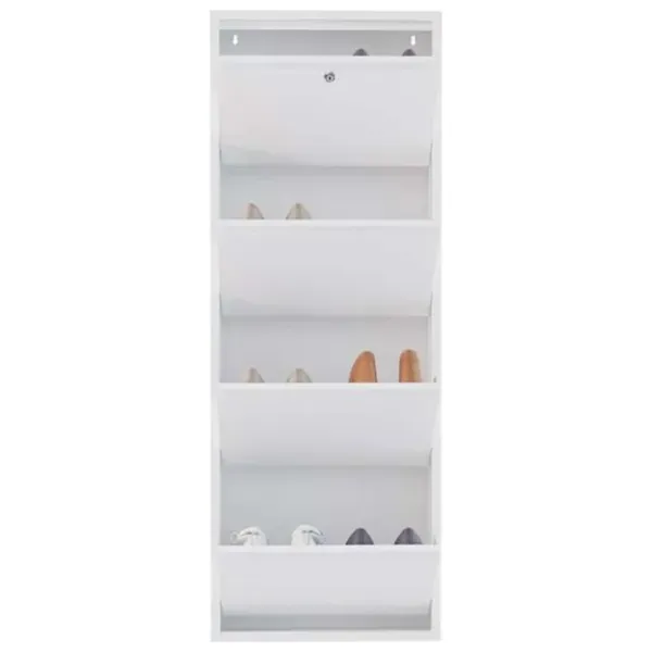 Обувной шкаф Trendy Locking 4 Piece Meta 136 x 50 x 15см /White /Белый photo 1
