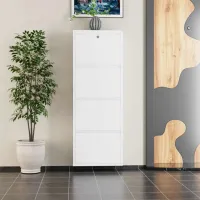Обувной шкаф Trendy Locking 4 Piece Meta 136 x 50 x 15см /White /Белый photo 4