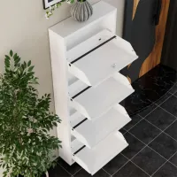 Обувной шкаф Trendy Locking 4 Piece Meta 136 x 50 x 15см /White /Белый photo 5