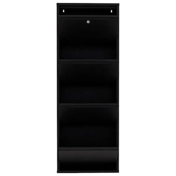 Обувной шкаф Trendy Locking 4 Piece Meta 136 x 50 x 15см /Black /Черный photo 1