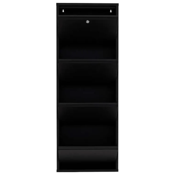 Обувной шкаф Trendy Locking 4 Piece Meta 136 x 50 x 15см /Black /Черный photo 1