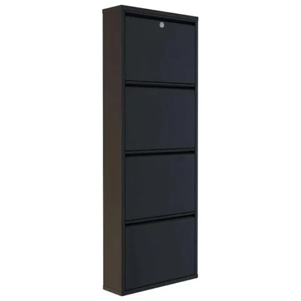 Обувной шкаф Trendy Locking 4 Piece Meta 136 x 50 x 15см /Black /Черный photo 2