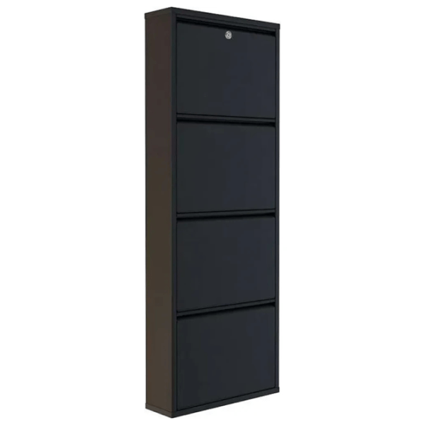 Обувной шкаф Trendy Locking 4 Piece Meta 136 x 50 x 15см /Black /Черный photo 2