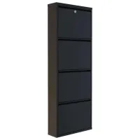 Обувной шкаф Trendy Locking 4 Piece Meta 136 x 50 x 15см /Black /Черный photo 2