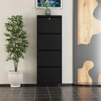 Обувной шкаф Trendy Locking 4 Piece Meta 136 x 50 x 15см /Black /Черный photo 4