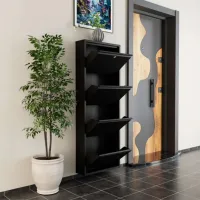 Обувной шкаф Trendy Locking 4 Piece Meta 136 x 50 x 15см /Black /Черный photo 5