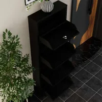 Обувной шкаф Trendy Locking 4 Piece Meta 136 x 50 x 15см /Black /Черный photo 6