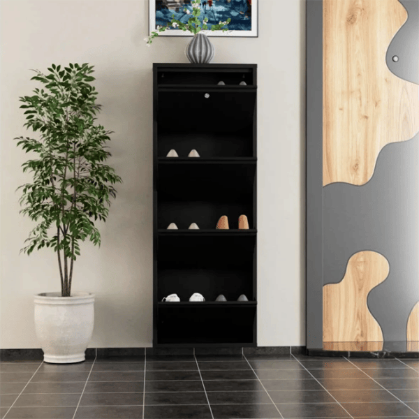 Обувной шкаф Trendy Locking 4 Piece Meta 136 x 50 x 15см /Black /Черный photo 7