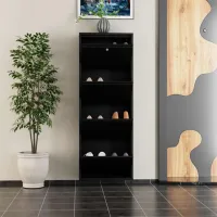 Обувной шкаф Trendy Locking 4 Piece Meta 136 x 50 x 15см /Black /Черный photo 7