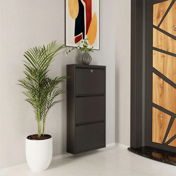 Обувной шкаф Trendy Locking 3 Piece Metal 103 x 50 x 15см /Anthracite /Антрацит photo 4