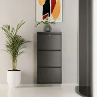 Обувной шкаф Trendy Locking 3 Piece Metal 103 x 50 x 15см /Anthracite /Антрацит photo 5