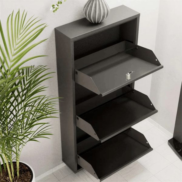 Обувной шкаф Trendy Locking 3 Piece Metal 103 x 50 x 15см /Anthracite /Антрацит photo 8