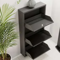 Обувной шкаф Trendy Locking 3 Piece Metal 103 x 50 x 15см /Anthracite /Антрацит photo 8