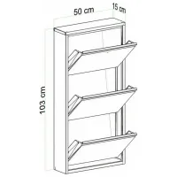 Обувной шкаф Trendy Locking 3 Piece Metal 103 x 50 x 15см /Anthracite /Антрацит photo 9